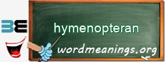 WordMeaning blackboard for hymenopteran